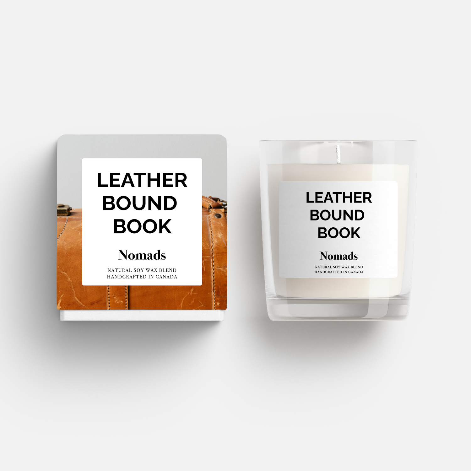 Leather Bound Book Candle
